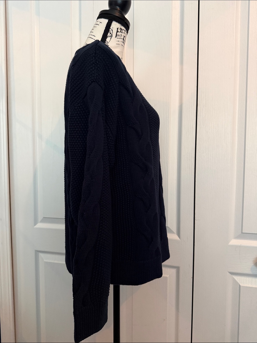 Lucky Brand Navy Cable-Knit Off-Shoulder Sweater - Picture 6 of 10